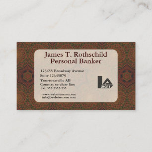 Carte De Visite Rétro art déco antique de brun foncé