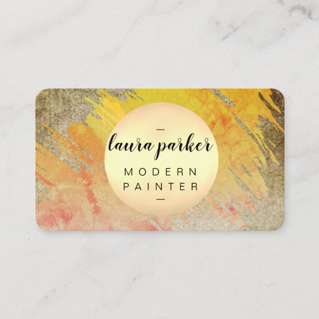 Carte De Visite Rétro artiste abstrait de peinture d'aquarelle (Devant)