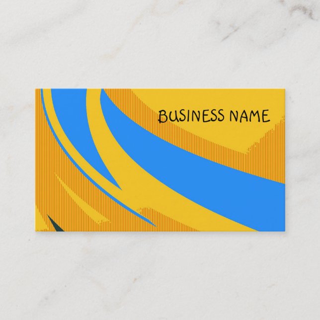 Carte De Visite Rétro bleu jaune moderne géométrique (Devant)
