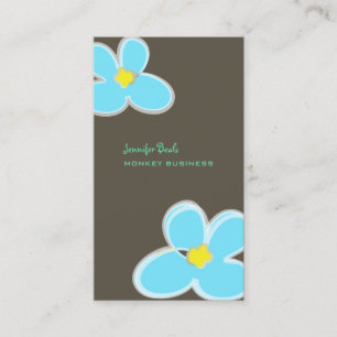 Carte De Visite RETRO BLUE PLUMERIAS/do-it-yourself COULEUR ARRIÈR