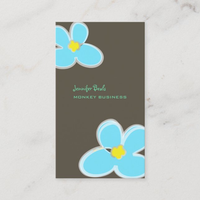 Carte De Visite RETRO BLUE PLUMERIAS/do-it-yourself COULEUR ARRIÈR (Devant)