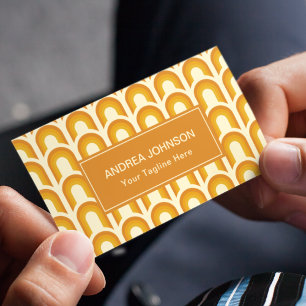 Carte De Visite Retro Boho Rainbow Arch Motif des années 1960 1970