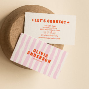 Carte De Visite Retro Bold Rose les années 70 Boho Super Funky Gir