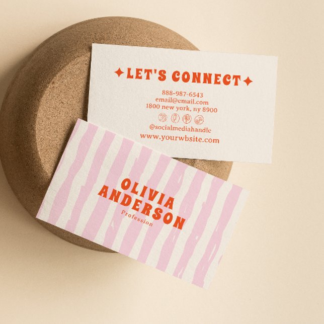 Carte De Visite Retro Bold Rose les années 70 Boho Super Funky Gir (Créateur téléchargé)