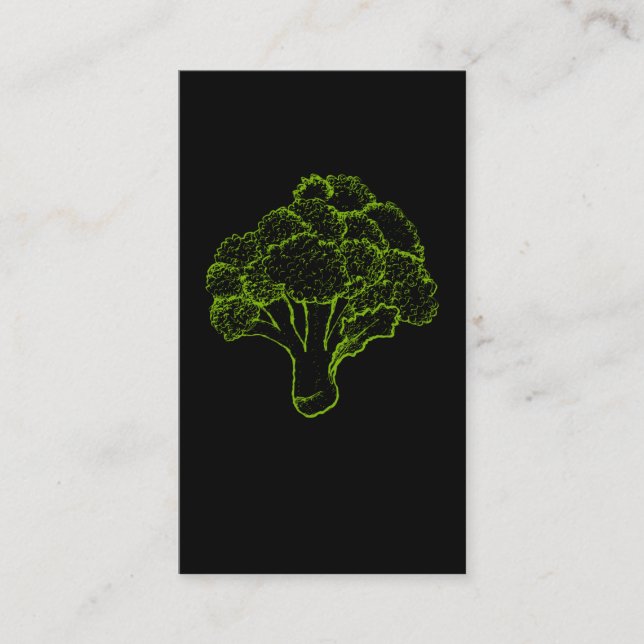 Carte De Visite Retro Broccoli Art Vegables Dessin (Devant)