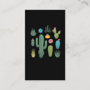 Carte De Visite Retro Cactus Education Botanical Succulents Plante