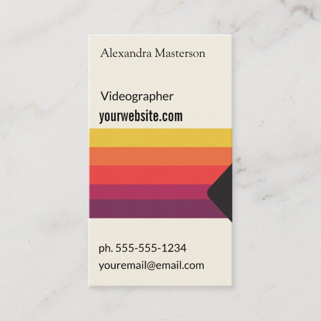 Carte De Visite Rétro cassette vidéo de VHS pour Videographers, (Devant)