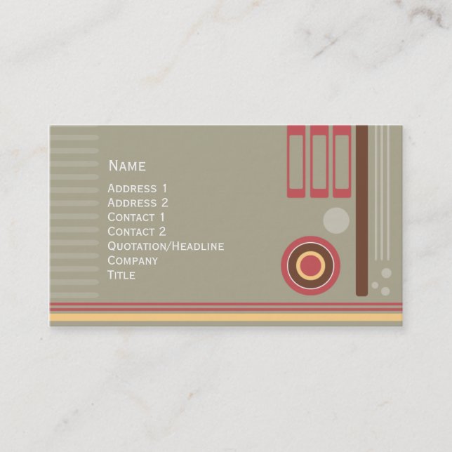 Carte De Visite Rétro conception (Devant)