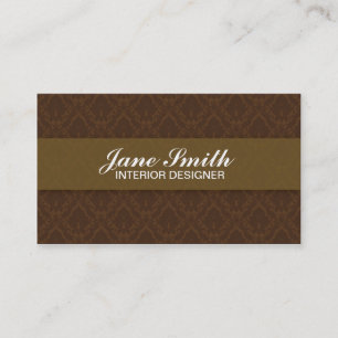 Carte De Visite Rétro damassé chique élégante élégante florale