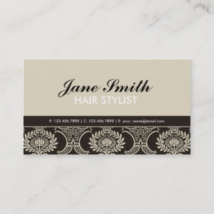 Carte De Visite Rétro damassé vintage professionnelle élégante