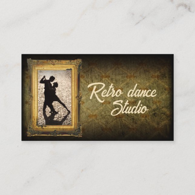 Carte De Visite Retro Dance Studio Jazz & Tap Dance Classes (Devant)