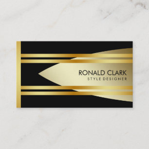 Carte De Visite Retro Gold Black Metal Financial Professional