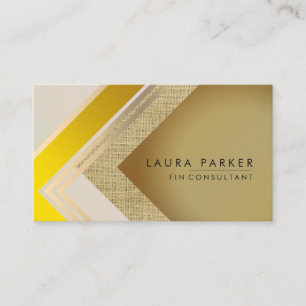 Carte De Visite Retro Gold Géométrique Finance Moderne Élégant