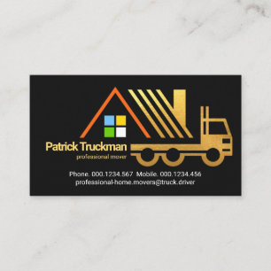 Carte De Visite Retro Gold Home Moving Truck