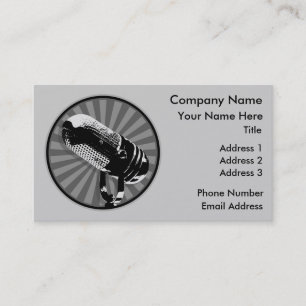 Carte De Visite Rétro graphique de microphone