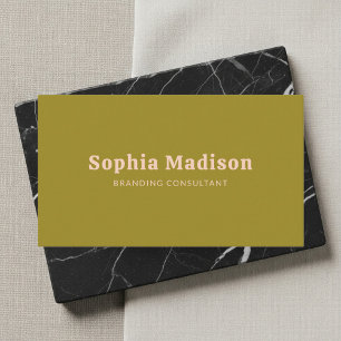 Carte De Visite Retro Gras Minimaliste Vert Blush