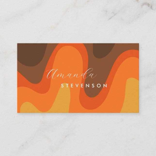 Carte De Visite Retro Groove Liquid Abstrait V (Devant)