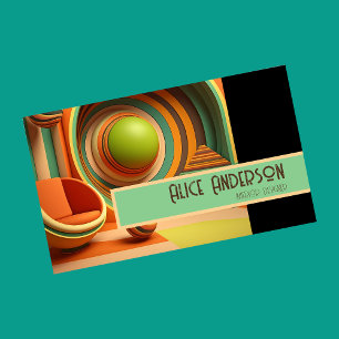 Carte De Visite Retro grunge orange brun élégant original