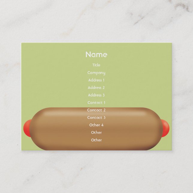 Carte De Visite Rétro hot dog - potelé (Devant)