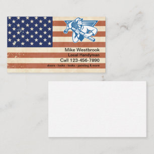 Carte De Visite Rétro Main Patriotique Américaine
