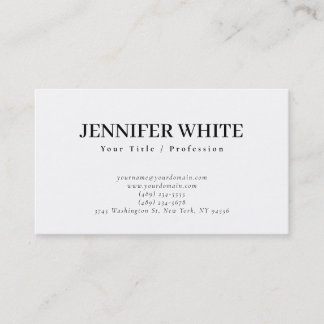 Carte De Visite Rétro minimaliste élégant noir et blanc