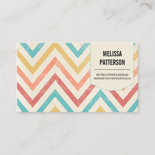 Carte de visite rétro Moderne Grilles colorées (Devant)