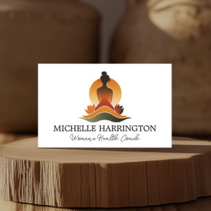 Carte De Visite Retro Moderne Méditerranéen Grace Yoga, Entraîneur