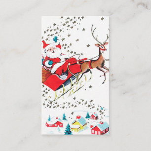Carte De Visite Rétro Noël vintage Père Noël ajoutent le message