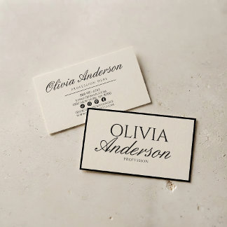 Carte De Visite Rétro Noir Et Blanc Luxe Vintage Ancien Argent Lux