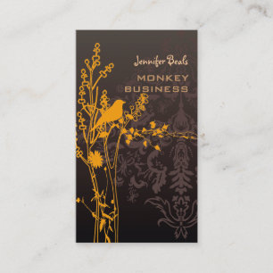 Carte De Visite Rétro oiseau sur une branche + chocolat