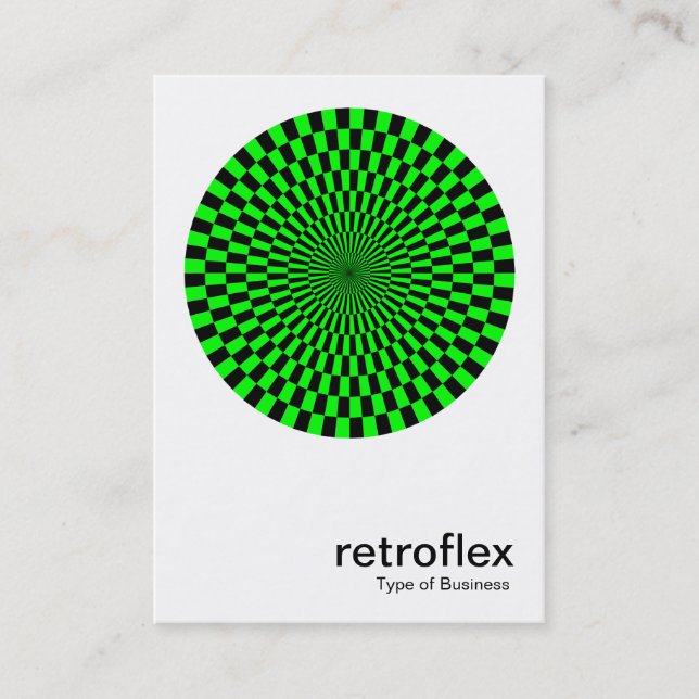 Carte De Visite Retro Op Art - Vert et Noir (Devant)