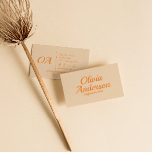 Carte De Visite Retro Orange coloré Gras Super tendance Unique