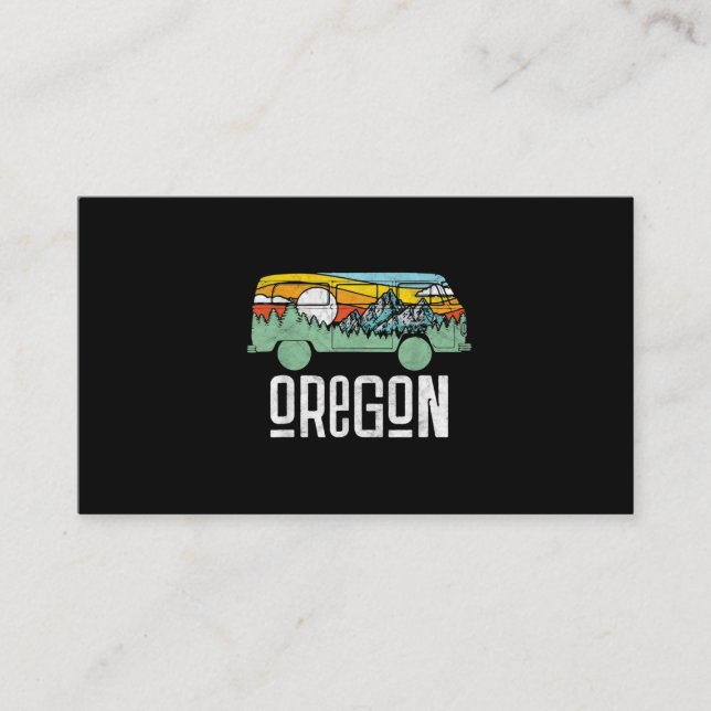 Carte De Visite Retro Oregon Outdoor Hippie Van Nature (Devant)