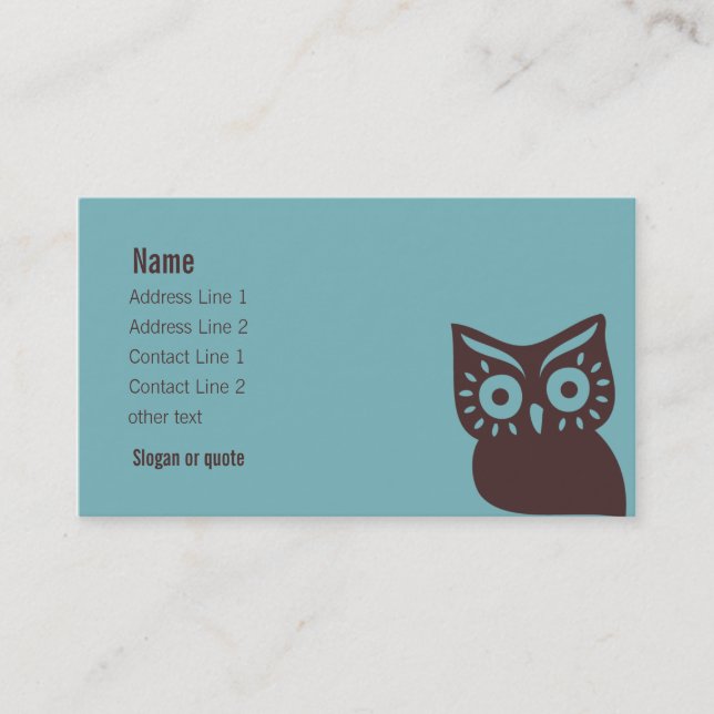 Carte de visite Retro Owl (Devant)