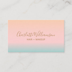 Carte De Visite Retro Pastel rose Gradient Chic Élégant Monogramme