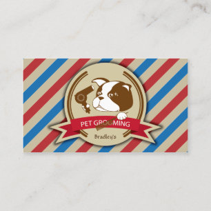 Carte De Visite Retro Pet Grooming Service Salon pour animaux de c