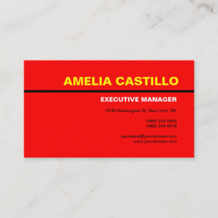 Carte De Visite Retro Pop Art 60s les années 70 Style Rouge Jaune