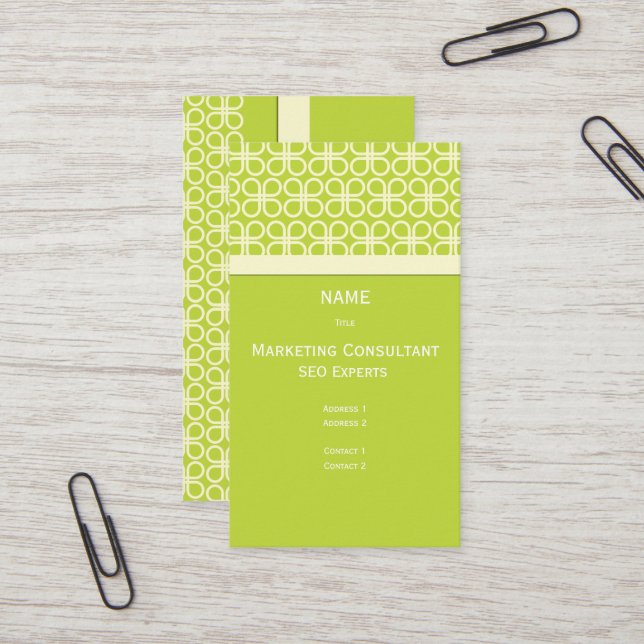 Carte de visite rétro pour concepteurs/diy couleur (Devant/Arrière en situation)