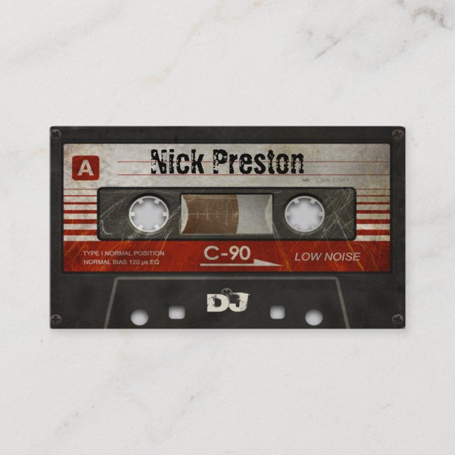 Carte De Visite Rétro professionnel frais de la cassette audio | (Devant)