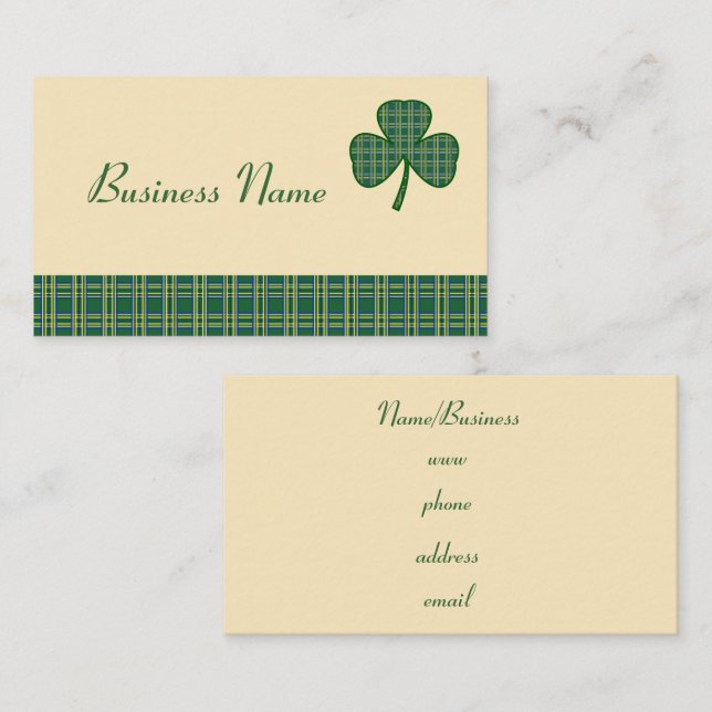 Carte de visite Rétro Shamrock (Devant / Derrière)