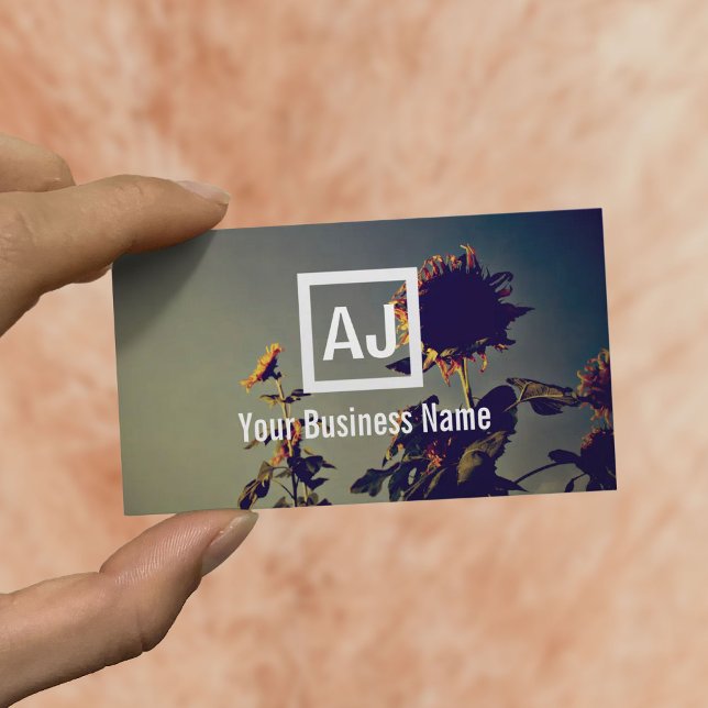 Carte De Visite Retro Sunflowers in the Morning Photography (Créateur téléchargé)