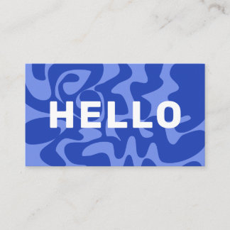 Carte De Visite Retro Super Blanc Squiggles Bonjour