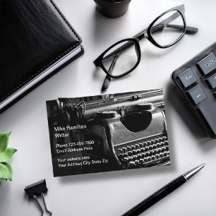 Carte De Visite Rétro Thème Vieux Temps Écrivain Typewriter