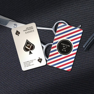 Carte De Visite Retro vintage as de pique barbier