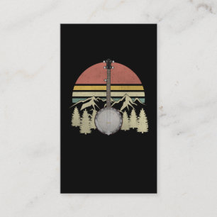Carte De Visite Retro Vintage Banjo Bluegrass Mountain Musicien
