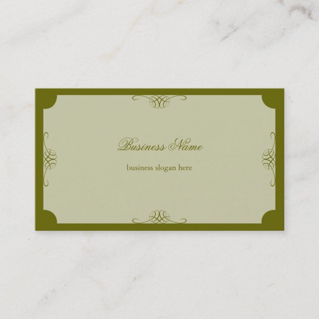 Carte De Visite Rétros affaires foncées simples élégantes de vert (Devant)