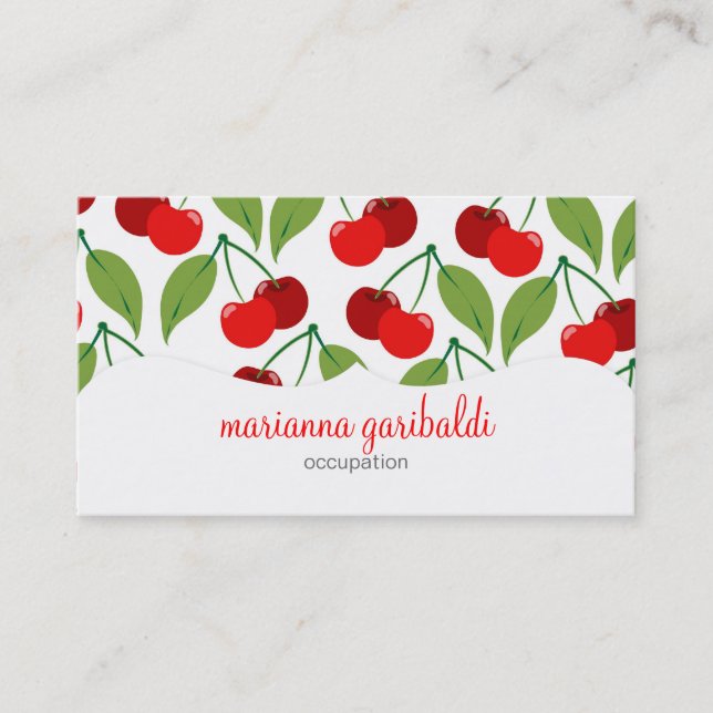 Carte De Visite Rétros cerises Profissional (Devant)