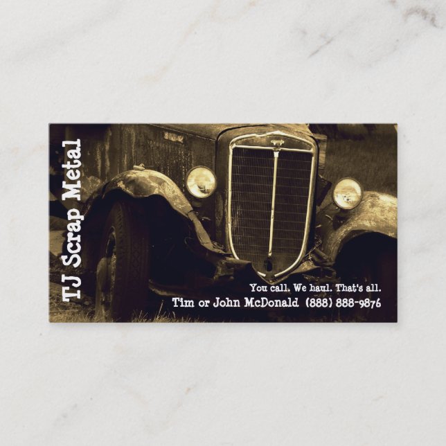 Carte De Visite Réutilisation de mitraille et collecte de déchets (Devant)