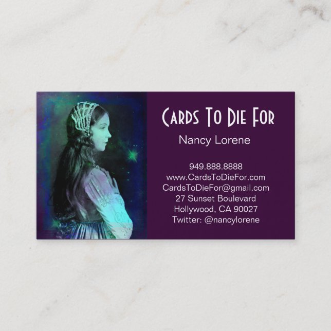 Carte De Visite Rêve de vert bleu - Claudia (Devant)