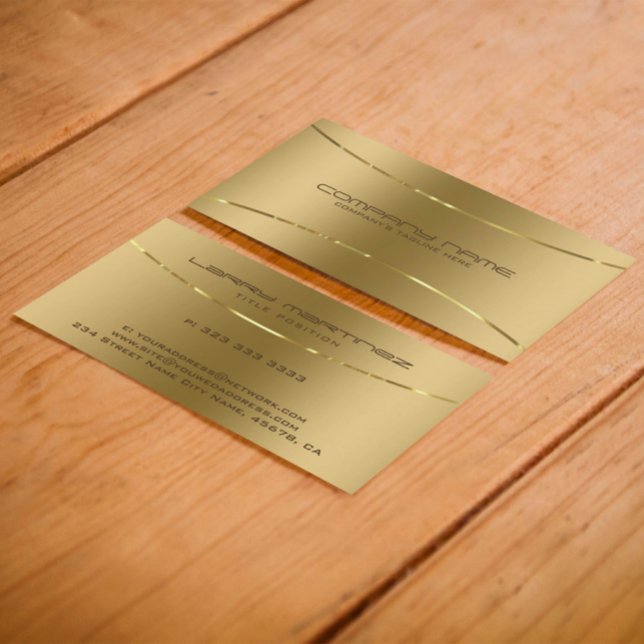 Carte De Visite Revêtement en métal moderne Faux or en acier inoxy (Créateur téléchargé)